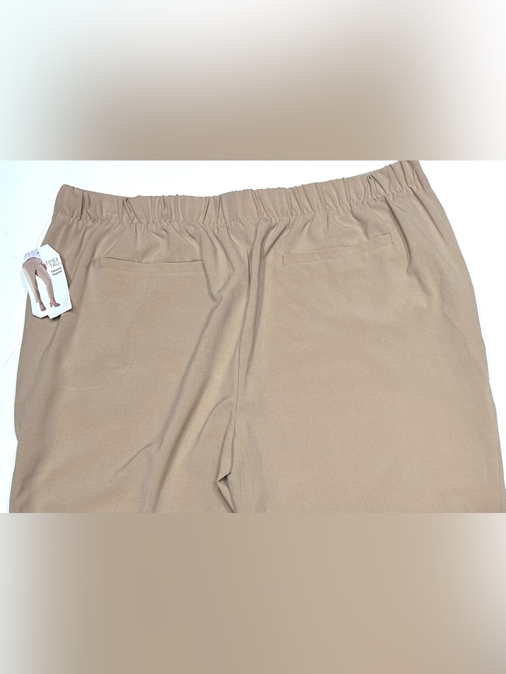 NEW, Time & Tru Tapered Regular Flat Front Tan Ankle Pants Women's 16/18 X-Large - Picture 6 of 13